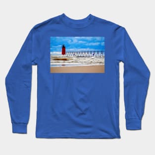 "Turbulent" - South Haven Lighthouse Long Sleeve T-Shirt